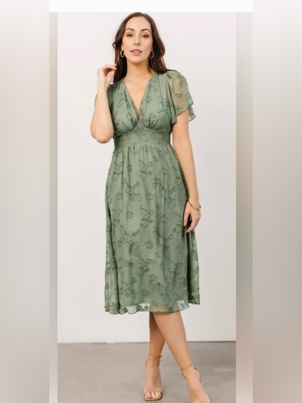 BALTIC BORN JUNE SMICKED MIFI DRESS ~ Green~ lined